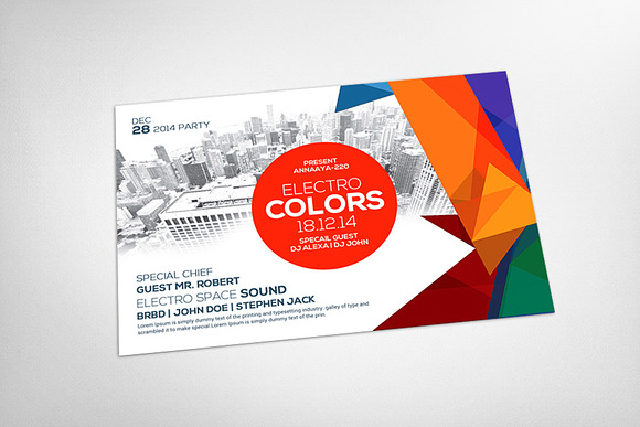 Electro Colors Club Flyer Template in Flyer Templates - product preview 2