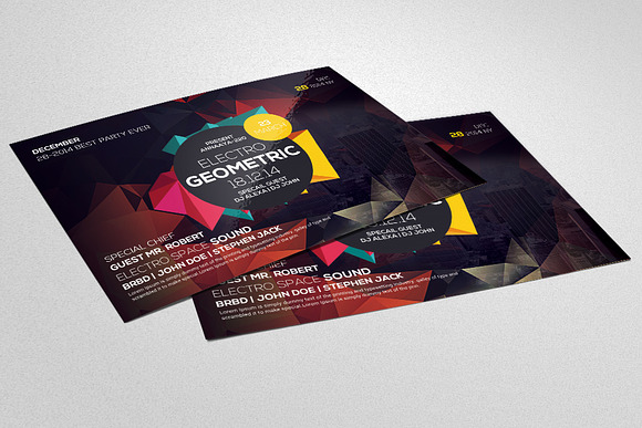 Geometric Electro Trance Flyer in Flyer Templates - product preview 1