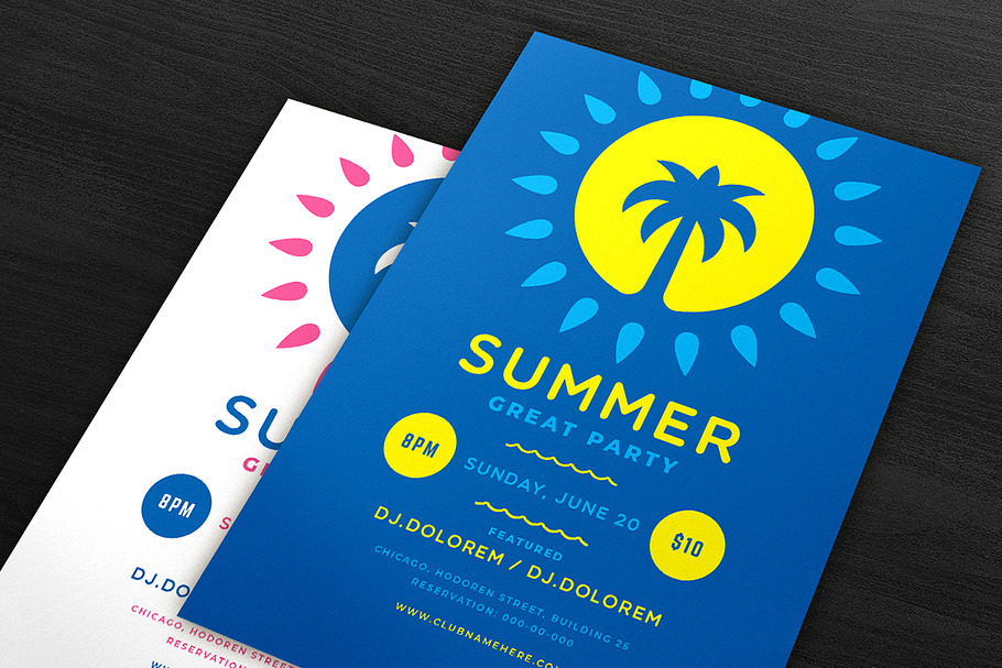 Summer Party Flyer Template Summer in Flyer Templates - product preview 8