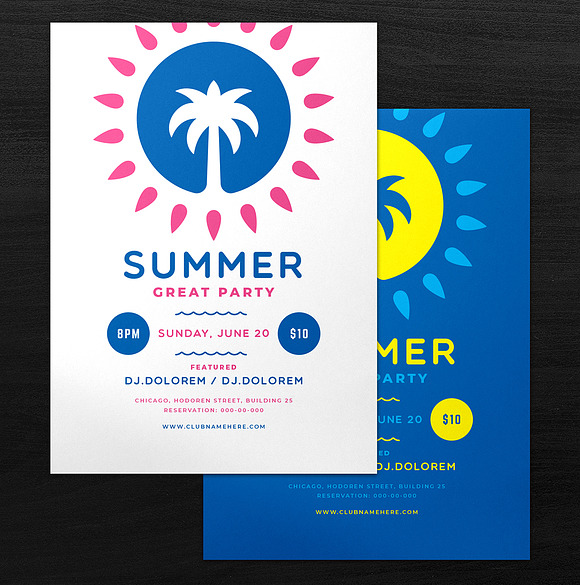 Summer Party Flyer Template Summer in Flyer Templates - product preview 2