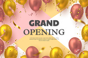 Grand opening ceremony vector banner