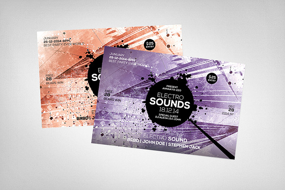 Electro Sounds Party Flyer Template in Flyer Templates - product preview 1