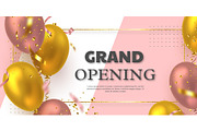 Grand opening ceremony vector banner