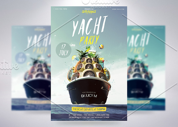 3 Yacht Party Flyers Bundle in Flyer Templates - product preview 2