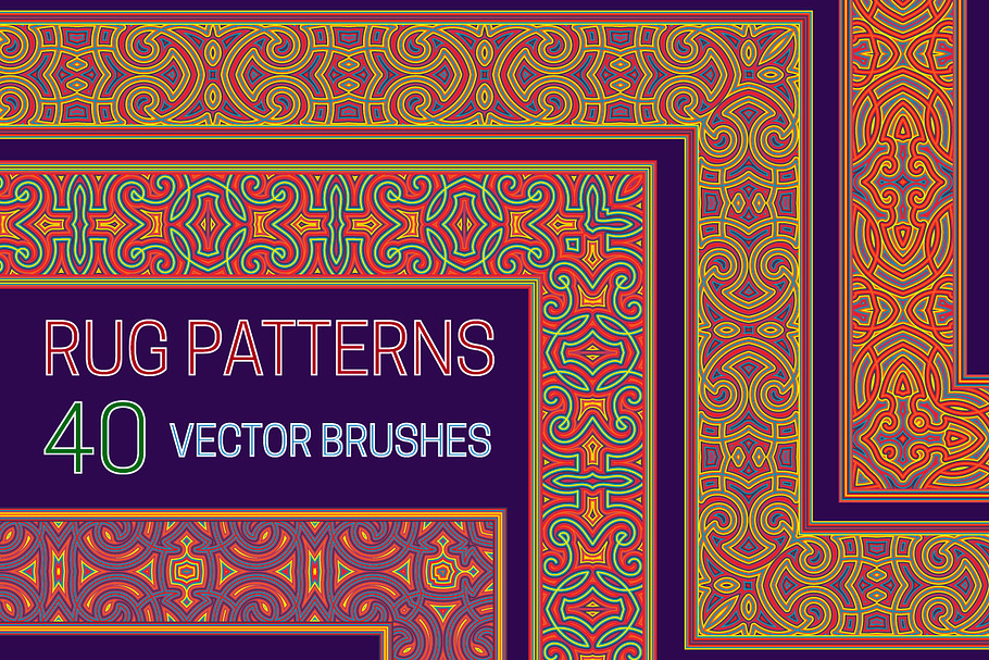 40 Rug patterns vector brushes in Add-Ons - product preview 8