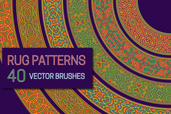40 Rug patterns vector brushes in Add-Ons - product preview 1