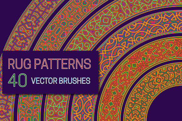 40 Rug patterns vector brushes in Add-Ons - product preview 2