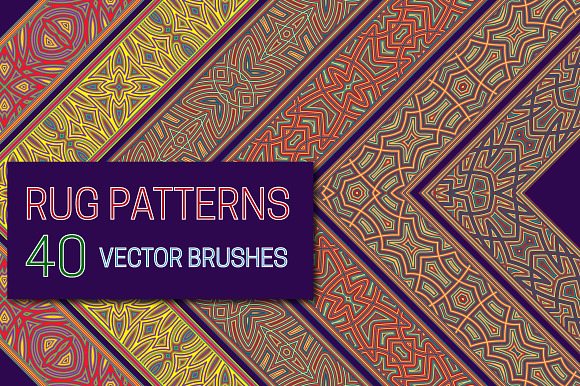 40 Rug patterns vector brushes in Add-Ons - product preview 3