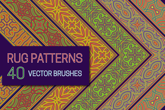 40 Rug patterns vector brushes in Add-Ons - product preview 4