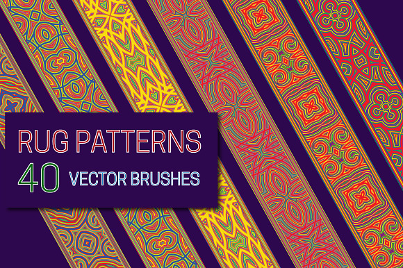 40 Rug patterns vector brushes in Add-Ons - product preview 5