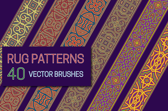 40 Rug patterns vector brushes in Add-Ons - product preview 6