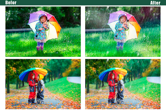 35 falling rain Photoshop overlays in Add-Ons - product preview 1