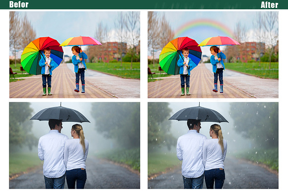 35 falling rain Photoshop overlays in Add-Ons - product preview 2