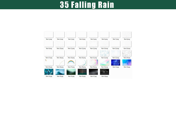 35 falling rain Photoshop overlays in Add-Ons - product preview 3