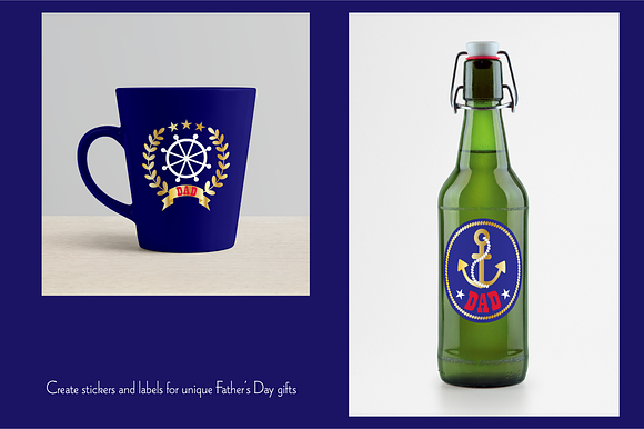 Nautical Father's Day Clipart in Happy Birthday Icons - product preview 1