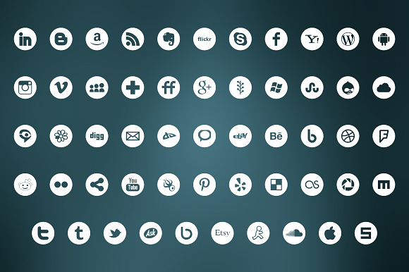 Social media icons, round, outline in Vector Social Icons - product preview 3