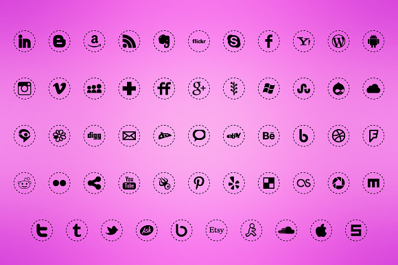 Social media icons, round, outline in Vector Social Icons - product preview 4