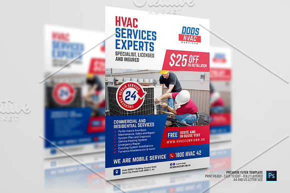 HVAC Installation and Maintenance in Flyer Templates - product preview 2