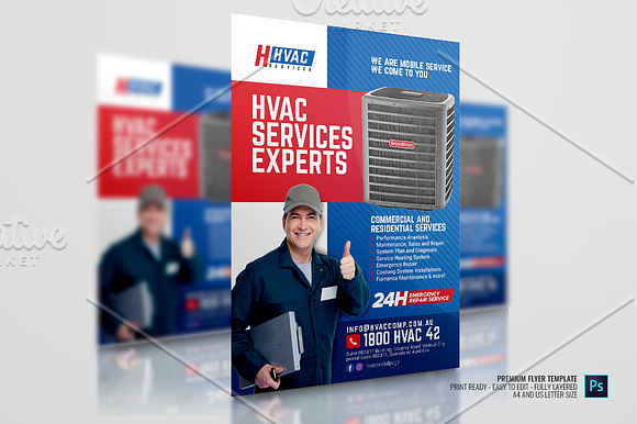 HVAC Heating and Cooling Expert in Flyer Templates - product preview 2