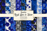 Royal Blue & Silver Floral Patterns
