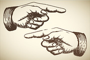 Vintage Pointing Hands Vector