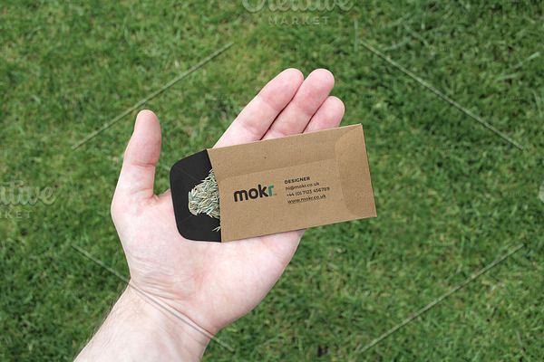 Business card seed packet mockup Psd