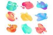 Abstract liquid gradient shapes set