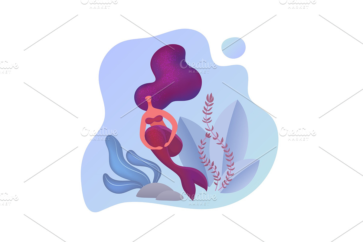 Beautiful young abstract mermaid in Illustrations - product preview 8