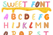 Sweets, cookies, bakery font
