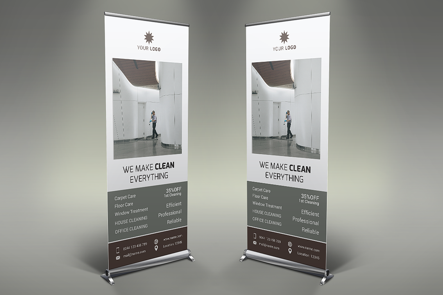 Cleaning Services  - Roll Up Banner in Presentation Templates - product preview 8