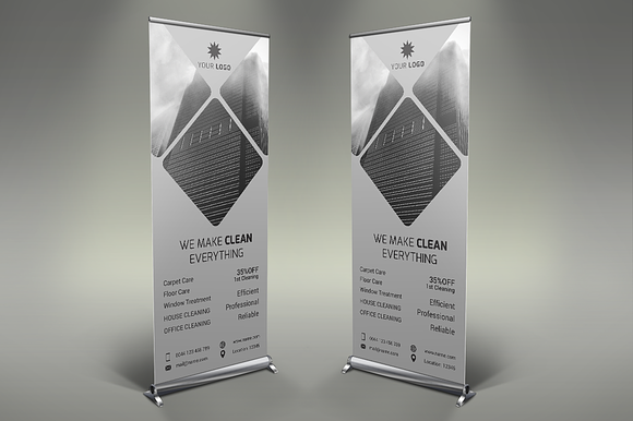 Cleaning Services - Roll Up Banners in Presentation Templates - product preview 3