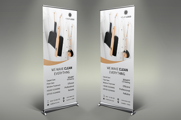 Cleaning Services - Roll Up Banners in Presentation Templates - product preview 4