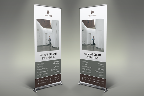 Cleaning Services - Roll Up Banners in Presentation Templates - product preview 5