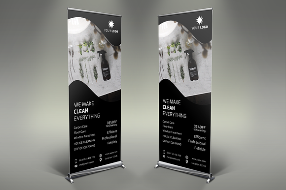 Cleaning Services - Roll Up Banners in Presentation Templates - product preview 6