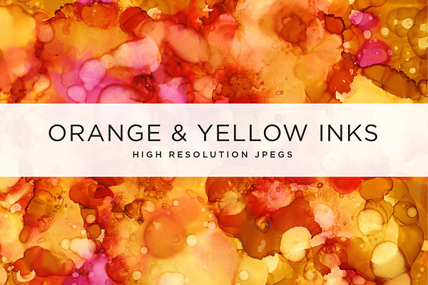 Orange and Yellow Ink Textures