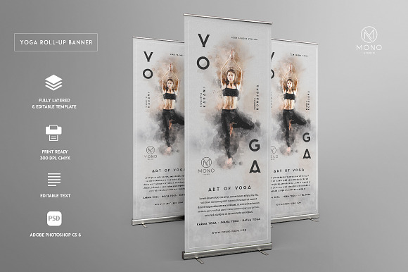 Yoga Roll-Up Banner in Flyer Templates - product preview 1