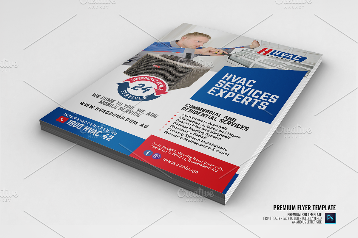 Heating and Cooling Services Flyer in Flyer Templates - product preview 8