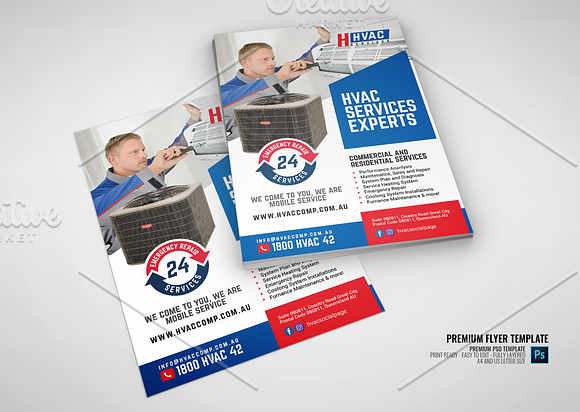 Heating and Cooling Services Flyer in Flyer Templates - product preview 1