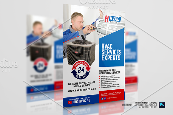 Heating and Cooling Services Flyer in Flyer Templates - product preview 2