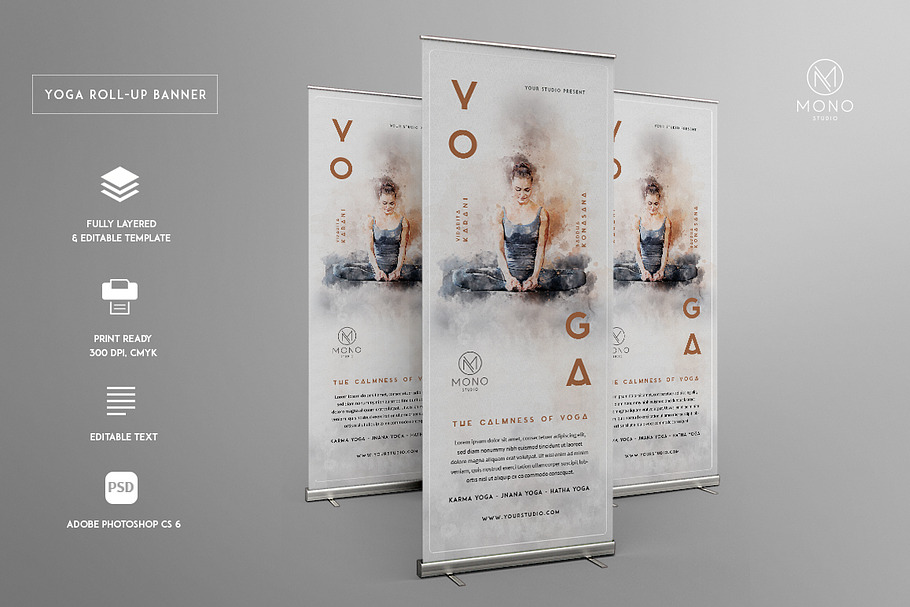 Yoga Roll-Up Banner in Flyer Templates - product preview 8