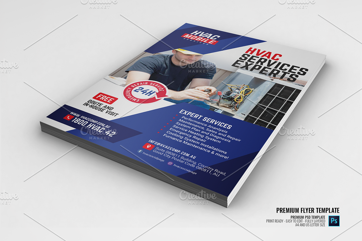 HVAC Ad Flyer in Flyer Templates - product preview 8