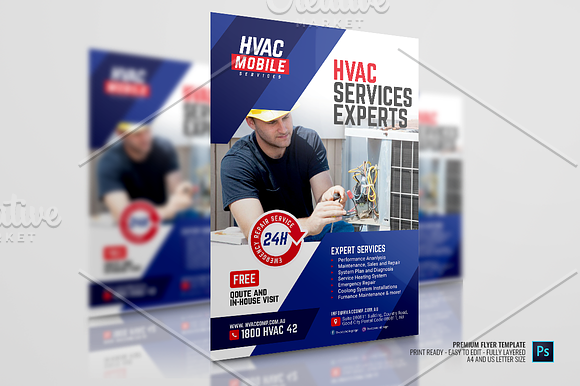 HVAC Ad Flyer in Flyer Templates - product preview 1