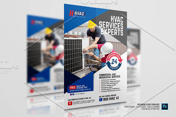 Commercial HVAC Company Flyer in Flyer Templates - product preview 2