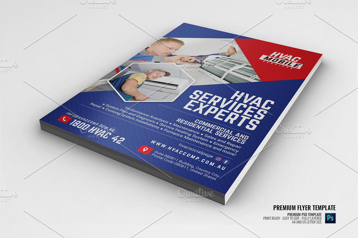 HVAC Company Promotional Flyer in Flyer Templates - product preview 8