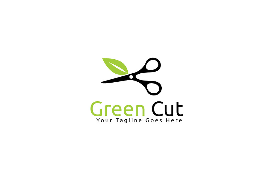 Green Cut Logo Template