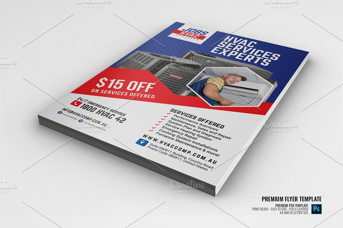HVAC  Company Ads Flyer in Flyer Templates - product preview 8