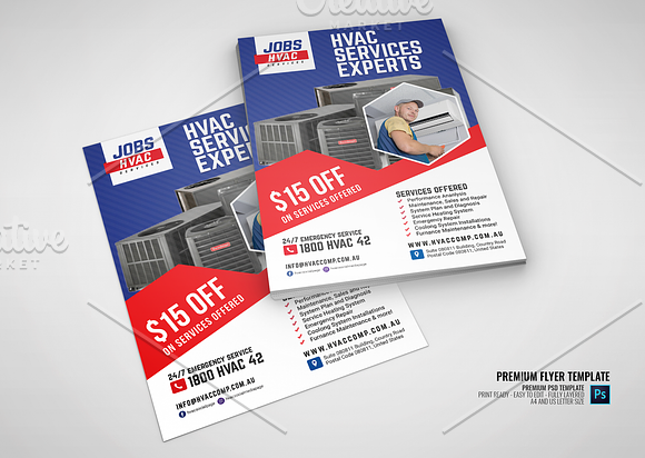HVAC  Company Ads Flyer in Flyer Templates - product preview 1