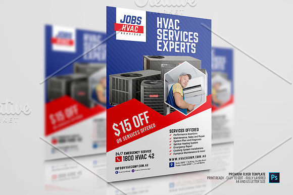 HVAC  Company Ads Flyer in Flyer Templates - product preview 2