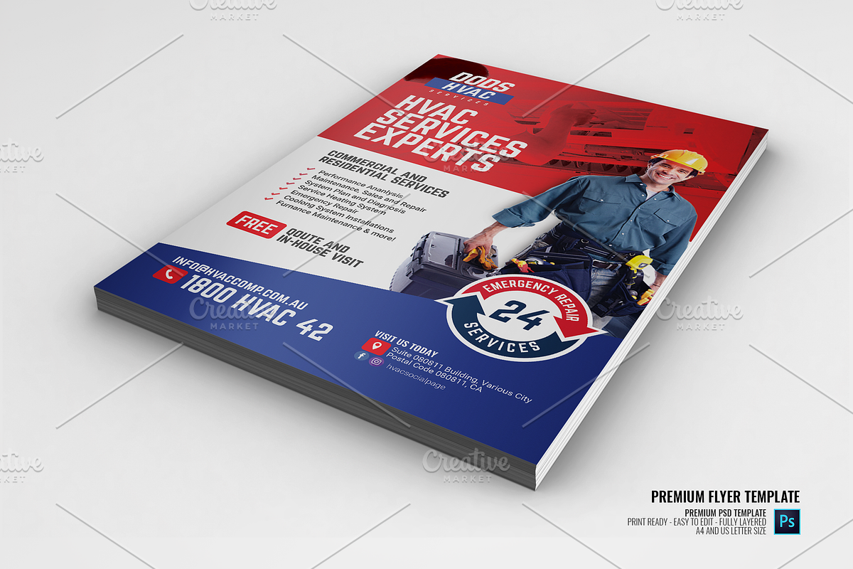 HVAC Experts Flyer in Flyer Templates - product preview 8