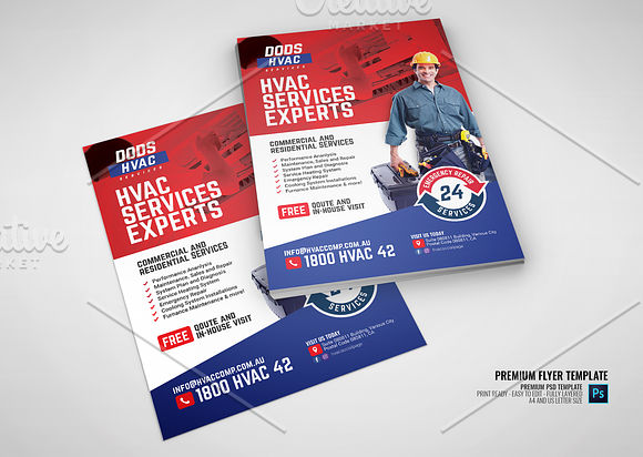 HVAC Experts Flyer in Flyer Templates - product preview 1
